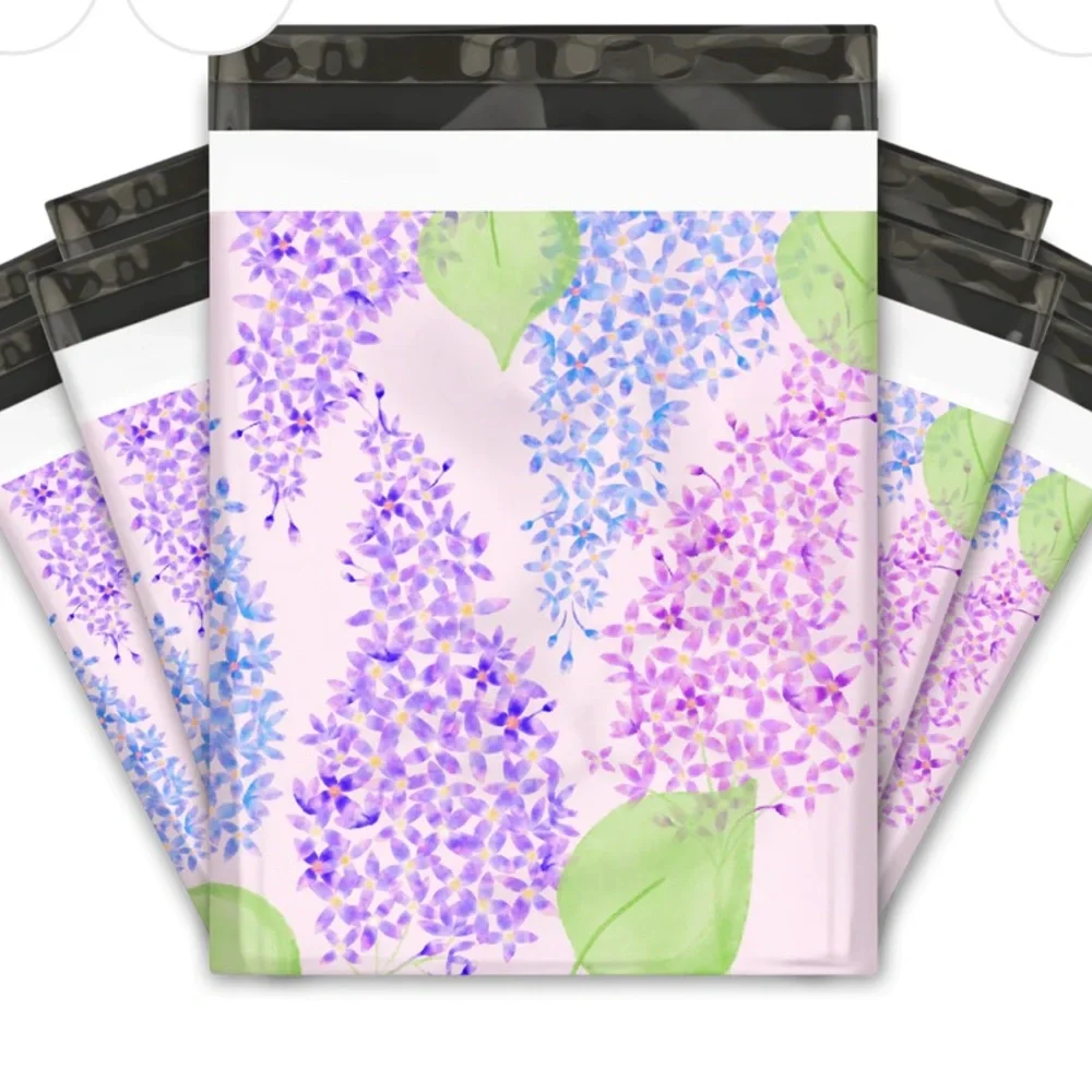 10x13 Lilacs Designer Poly Mailers - 10 pcs